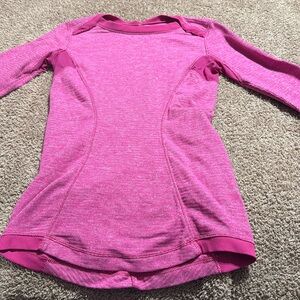 Lululemon Base Runner Top Size 4/6 Long Sleeve Thumb Holes Mesh Panels Raspberry